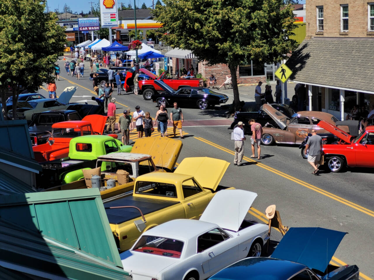 Sequim Gazette file photo by Michael Dashiell / Locals and visitors get an up-close look at some classic and unique cars and trucks at the Sequim Prairie Nights event in downtown Sequim in 2022. This years event is set for Saturday, Aug. 12.
Sequim Gazette file photo by Michael Dashiell / Locals and visitors get an up-close look at some classic and unique cars and trucks at the Sequim Prairie Nights event in downtown Sequim in 2022.