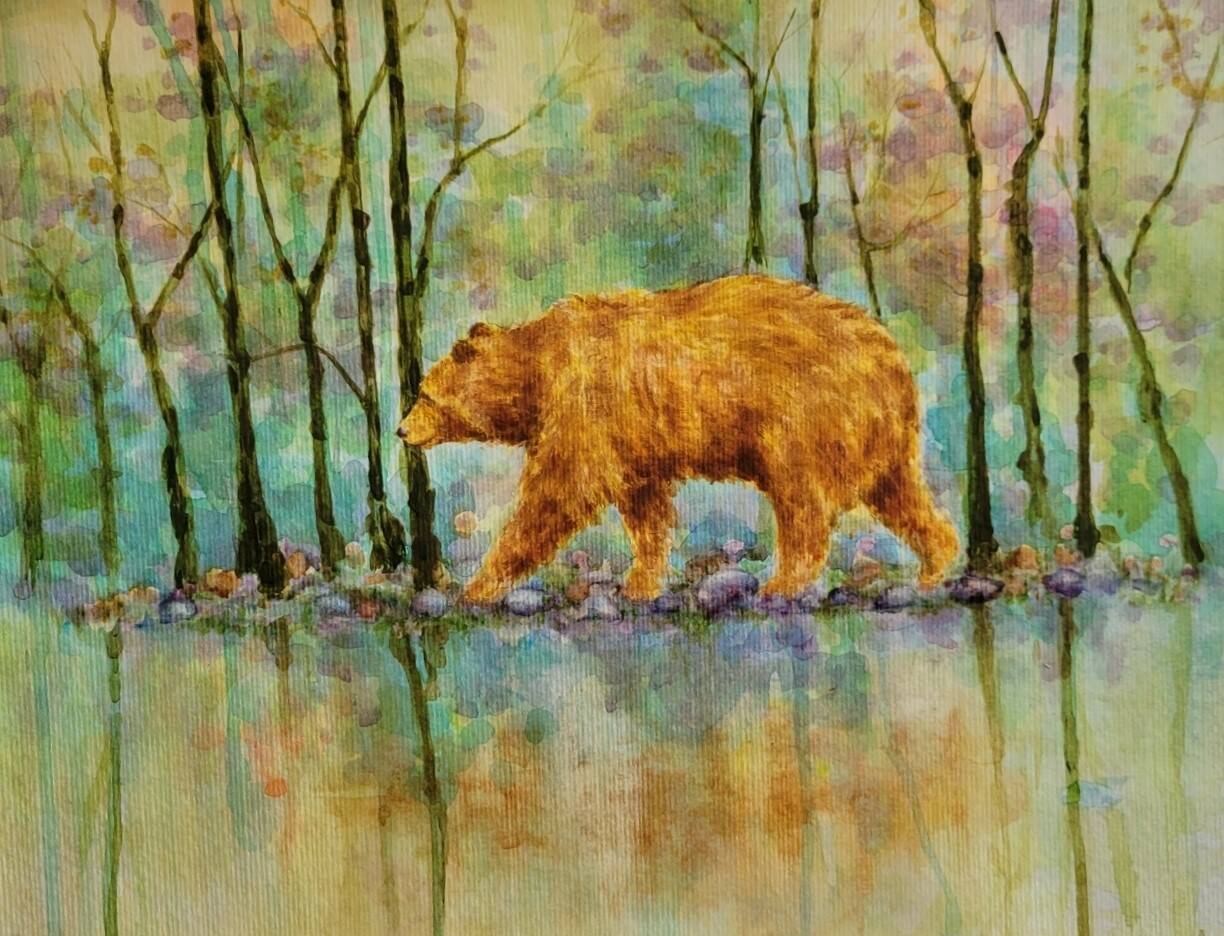 Golden Bear by Jerri Moore, a featured artist in the Peninsula ART Friends second art faire, is set for display on Sept. 2.