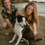 Photo courtesy of Erin Huff/Zimmerman family / Eric and Valerye Zimmerman, formerly of Sequim, and their dog are safe after escaping wildfires that decimated the historic town of Lahaina, Maui.