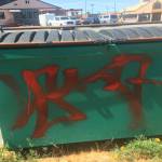 Photo courtesy of Belicia Muñoz / Serenity Thrift Store staff report that people have been vandalizing the dumpsters and sidewalk near the store.