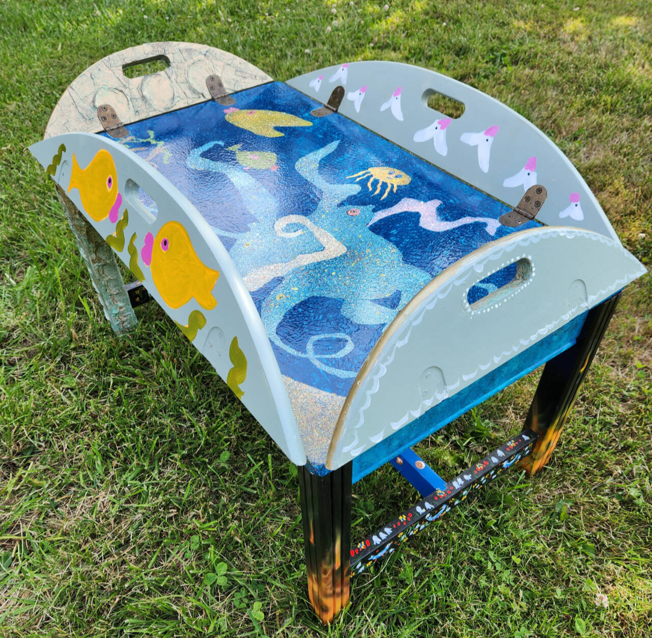 Photo courtesy of Rock Hollow Arts / Seven artists combined to create this magical tray table up for auction at the Rock Hollow Arts 2023 Silent Auction event on Saturday, Aug. 26.