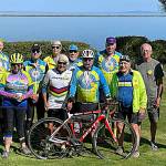 Sequim Gazette photo by Matthew Nash
Riders aged 80-and-up with The Society of Ancient and Honorable Cyclists gathered on Sept. 1 in Dungeness to commemorate the upcoming 80th birthday of fellow cyclist Bill OBrien, second from right.