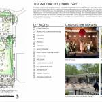 Image courtesy City of Sequim/ The Farmyard redesign concept of Centennial Place adds a rain garden, large lawn area, pavilion, and more.