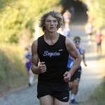 Sequim Gazette photo by Michael Dashiell / Sequims Ari Skov races in an Olympic League cross country meet in Sequim on Sept. 20.
