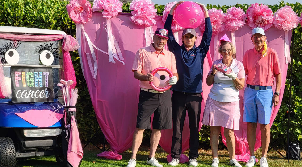 Photo courtesy of Sunland Womens Golf Association / First place gross winners at the Sunland Womens Golf Associations 2023 Drive for the Cure tourney are, from left, David Vassar, Shane Vassar, Cheryl Coulter and Jay Tomlin.