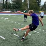 Photo courtesy of Henninger family /
Jack Henninger takes part in a Chris Sailer Kicking camp on Oct. 1 in Shoreline.