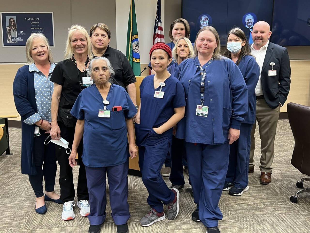 Photo courtesy of Olympic Medical Center / 
Housekeeping and laundry teams with Olympic Medical Center receive OMC Employee Recognition honors earlier this month.