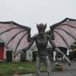 Sequim Gazette photo by Matthew Nash/ 
A gargoyle is a new addition to the Henning familys Halloween decorations this year.