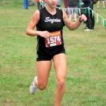 Photo by Keith Thorpe, Olympic Peninsula News Group/
Sequims Kaitlyn Bloomenrader crosses the finish line to take second in the Olympic League Championships at Lincoln Park in Port Angeles on Oct. 19.