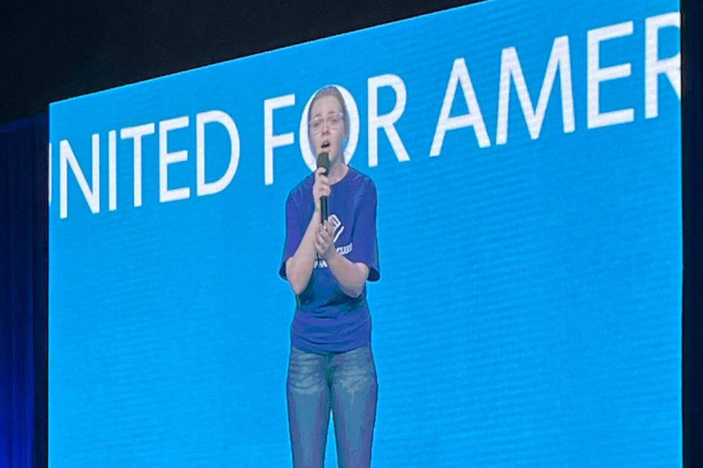 Photo courtesy Mary Budke/ Sequims Pearle Peterson sang a few solos and with an ensemble as a National Youth Talent Performer at the Boys & Girls Clubs of Americas National Conference in Orlando, Fla. in May. She is set to sing at game two of the World Series on Oct. 28.