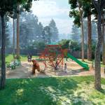 Photo courtesy City of Sequim/ The overwhelming choice in a City of Sequim community survey on park playground redesigns went to Forest Creature at the Dr. Standard Little League Park. If funding is secured, it would incorporate a large Sasquatch structure connected to a net climbing structure, spinner and a seesaw.