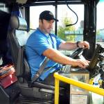 Photo by Keith Thorpe/Olympic Peninsula News Group
Clallam Transit driver Dante Ruiz prepares his bus for the 30 Route to Sequim on Oct. 18 at The Gateway transit center in Port Angeles.
