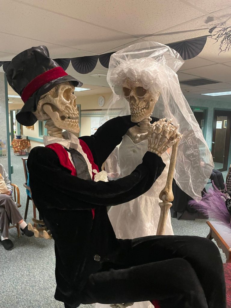 Sequim Gazette photo by Matthew Nash/ Residents of Sherwood Village enjoy this fun decoration on Halloween.