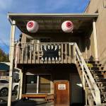 Sequim Gazette photo by Matthew Nash/ The back of the Sequim Gazette and Sunshine Cafe is converted into a monster thanks to Lara Stanton and Brian Keyte.