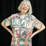 Photo courtesy of Peninsula Fiber Artists
Faces of the 40s is a shirt created by Sequims Linda Carlson using digitally-printed fabric she designed with scans of illustrations from 1940s issues of the Saturday Evening Post, Colliers and other magazines.