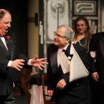 Sequim Gazette photos by Michael Dashiell
Felix Geisel (portrayed by Steve Rodeman) speaks with William Gillette (Joel Hoffman) in an early scene of Olympic Theatre Arts The Games Afoot or Holmes for the Holidays. Looking on are Aggie Wheeler (Merrin Packer) and Simon Bright (Stephan Willms). The play opens Dec. 1.