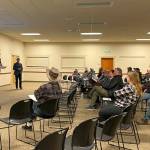 Sequim Gazette photo by Matthew Nash/ Clallam County planners, seen here on Nov. 7 in the Guy Cole Event Center, continue to meet with the public to seek input from farms across the county about their operations so that they can update code for more current farm operations.