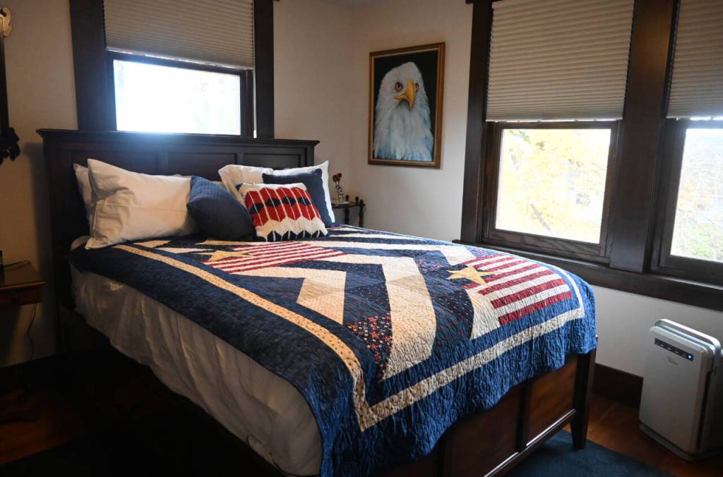 Sequim Gazette photo by Michael Dashiell / A look inside Captain Joseph House, a bed-and-breakfast turned respite home in Port Angeles for Gold Star families. Quilts on the beds are made by a Whidbey Island group that also creates wraps for wounded soldiers.