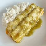 Photo courtesy of Home Plates / Salsa verde cheese enchiladas with minted rice (gluten free, vegan) is on the menu at Home Plates, the Olympic Peninsulas new meal delivery service.