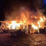 Photo courtesy of Clallam County Fire District 3 / Sequim firefighters respond to a structure fire on the 900 block of Hooker Road on Dec. 27.