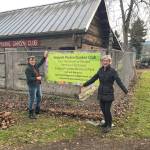 Photo courtesy of Sequim Prairie Garden Club
Sequim Prairie Garden Clubs Suzan Mannisto, left, and Vina Winters promote community rentals of Pinoeer Memorial Parks clubhouse. Join club members on Jan. 8 at its first meeting of 2024, Creating an English Garden with BJ Paton.