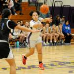 Sequim Gazette photo by Matthew Nash/ Bobbi Mixon finds an open teammate for a shot against North Mason on Jan. 26.
