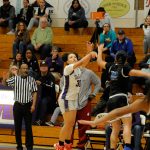 Sequim Gazette photo by Matthew Nash/ Bobbi Mixon shoots and sinks one of her game high six three-pointers on Jan. 26 at home against North Mason.
