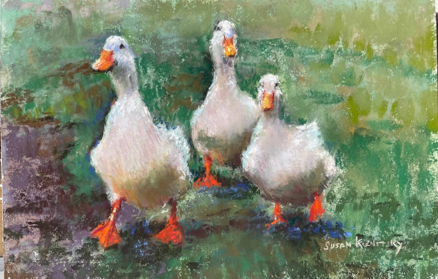 Artwork courtesy of Susan Kuznitsky
Get Your Ducks in a Row by Susan Kuznitsky, a featured artist at La Petite Maison Blanche during the Feb. 2 First Friday Art Walk Sequim.