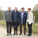 Photo courtesy of Steve Nordwell / From left Steve Nordwell and daughter Hillary Nordwell share a moment with Anton Blašič and daughter, Marjana. Blašičs father Frančišec witnessed the crash of an American B-24 bomber in 1944.