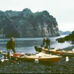 Geoff Hunter, left, and Nigel Foster on Haimaey Island.