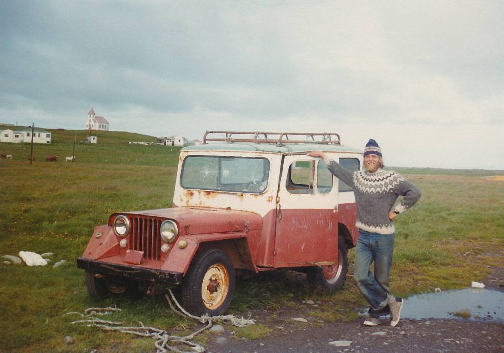 Photo courtesy of Nigel Foster / Nigel Foster, pictured here on Flatey Island, offers details of his 1977 kayak circumnavigation of Iceland at a 2024 Travelers Journal Series presentation on Feb. 29.