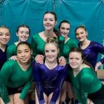 Photo courtesy of Rachel Sharp 
Sequim-PortAngeles gymnasts celebrate their Senior Night at their final regular meet of the season on Jan. 27 in Port Angeles. Pictured are (back row, from left), Susannah Sharp, Faith Carr, Waverly Mead, Maddie Adams and Madi Ripley, with (front row, from left) Shavari Epps,Lucy Spelker and Ryah Deleon.