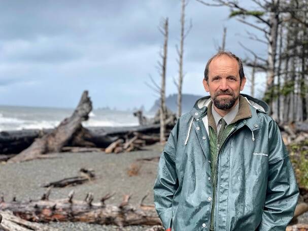 Photo courtesy of Steve Fradkin 
 Dr. Steve Fradkin, pictured here enjoying a day in the Olympic National Park, is the Olympic Peninsula Audubon Societys guest speaker at the groups Feb. 21 meeting.