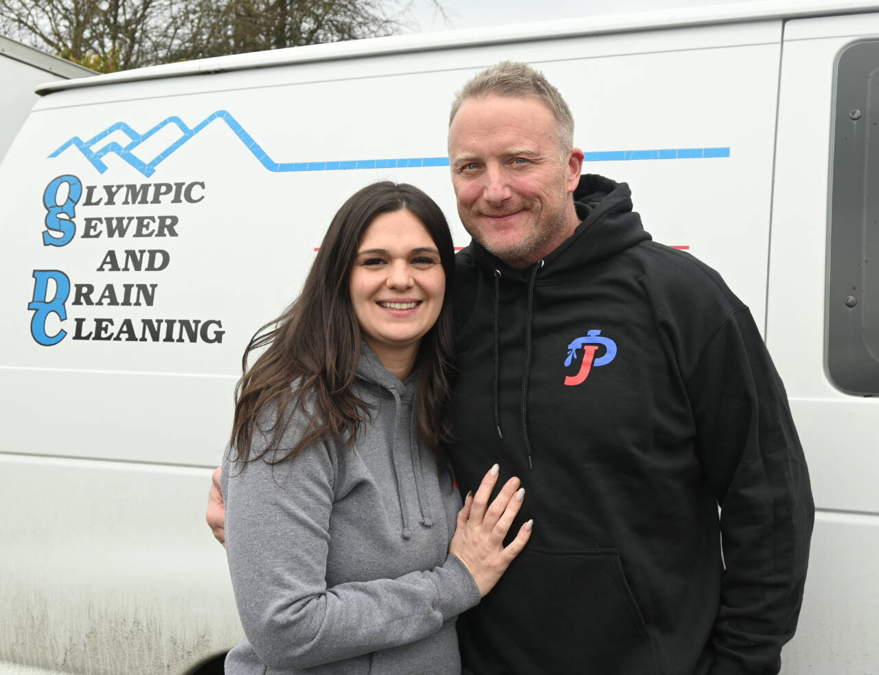 Sequim Gazette photo by Michael Dashiell
Kristal and Jamie Parrish earlier this year purchased Olympic Sewer Drain Cleaning from Steve Paulsen.