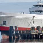 Photo by Keith Thorpe/Olympic Peninsula News Group 
Crew members of the ferry MV Coho secure lines to the dock as the vessel returns to Port Angeles on Feb. 6 after being out of service since early January for annual dry dock and maintenance in Anacortes. The ferry resumed daily service between Port Angeles and Victoria on Feb. 8.