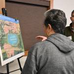 Sequim Gazette file photo by Michael Dashiell 
Clallam County commissioner Mark Ozias talks about aspects of the Dungeness Off-Channel Reservoir to attendees of an open house at the Dungeness River Nature Center in December 2022.