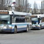 Photo by Keith Thorpe/Olympic Peninsula News Group
A pair of Clallam Transit buses sit at The Gateway Transit Center in Port Angeles in preparation for their fixed-route runs on Feb. 22.