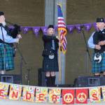 Photo by Emily Matthiessen / The Parking Lot Pipers, seen here performing at the Sequim Lavender Weekend in 2023, are a modern trio keeping up a historically rich musical art form.