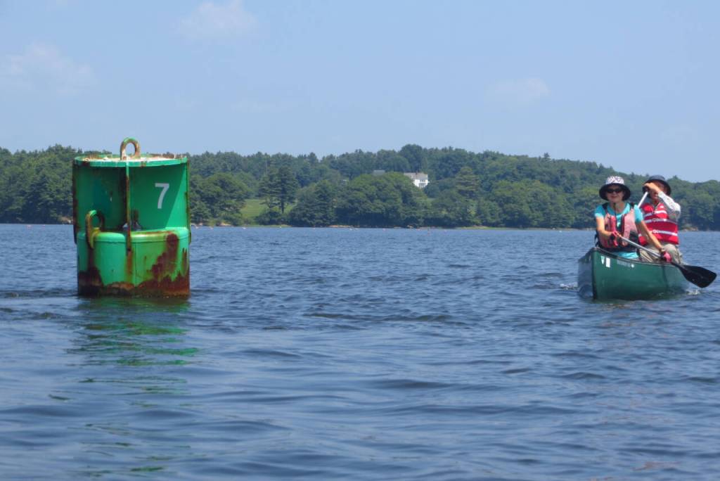 Photo courtesy of Jeff and Louise Davis / Jeff and Louise Davis paddle in Hockomock Bay, essentially a large tidal lake.