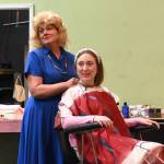 Sequim Gazette photo by Michael Dashiell / Jennifer Saul (as Truvy), left, and Sunshine Petersen (as Shelby) rehearse the second act of Olympic Theatre Arts Steel Magnolias.