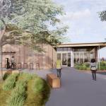 Rendering by SHKS Architects / An artist rendering shows an expanded and renovated Sequim Library, projected to open in spring 2025.