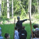 Sequim Gazette file photo by Matthew Nash/ Dungeness River Nature Center director Powell Jones gives directions to field trip-goers.