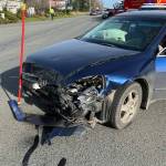 Photo courtesy Clallam County Fire District 3/ A Honda Accord struck a Subaru Crosstrek on March 13 on U.S. Highway 101 while trying to cross the westbound lane. A Sequim woman was transported with minor injuries and later released from Olympic Medical Center.