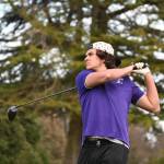 Sequim Gazette photo by Michael Dashiell / Sequims Lars Wiker wacthes a drive at The Cedars at Dungeness on March 21 as the Wolves take on Bainbridge.