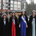Sequim Gazette photo by Matthew Nash/ The Sequim Irrigation Festival royalty await their float to come down the road.