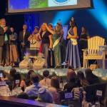 Photo by Eran Kennedy/Olympic Peninsula News Group 
Sequim irrigation Festival organizers honor Lynn Horton for her years of service as royalty mom at the March 23 Festival Kick-Off Dinner.