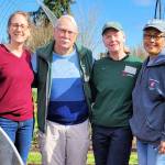 Photo courtesy of Clallam County Master Gardeners / WSU-certified Clallam County Master Gardeners (from left) Laurel Moulton, Bob Cain, Jan Bartron and Audreen Williams lead an educational walk through the Fifth Street Community Garden, from 10-11:30 a.m. on Saturday, April 13.
