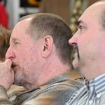 Sequim Gazette photo by Michael Dashiell / Outgoing Fire District 3 chiefs Dan Orr, left, and Ben Andrews listen as they are lauded by colleagues at a March 27 ceremony in Sequim.