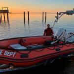 Photo courtesy Jeff Albers, Clallam County Fire District 3
Firefighter/paramedic Liz Hagaman and Capt. Kjel Skov with Clallam County Fire District 3 ready Marine 34 to drive out to the Dungeness Spit on April 13 to rescue an injured hiker as he was unable to make it back to the Dungeness Recreation Area.