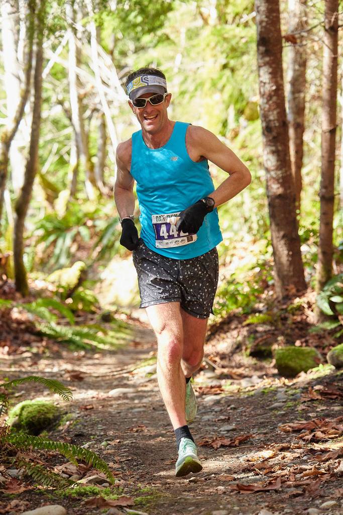 Photo by Matt Sagen/Cascadia Films / John Mauro of Port Townsend races to a Olympic Adventure Trail (OAT) Run half marathon victory in 1:25:10.
